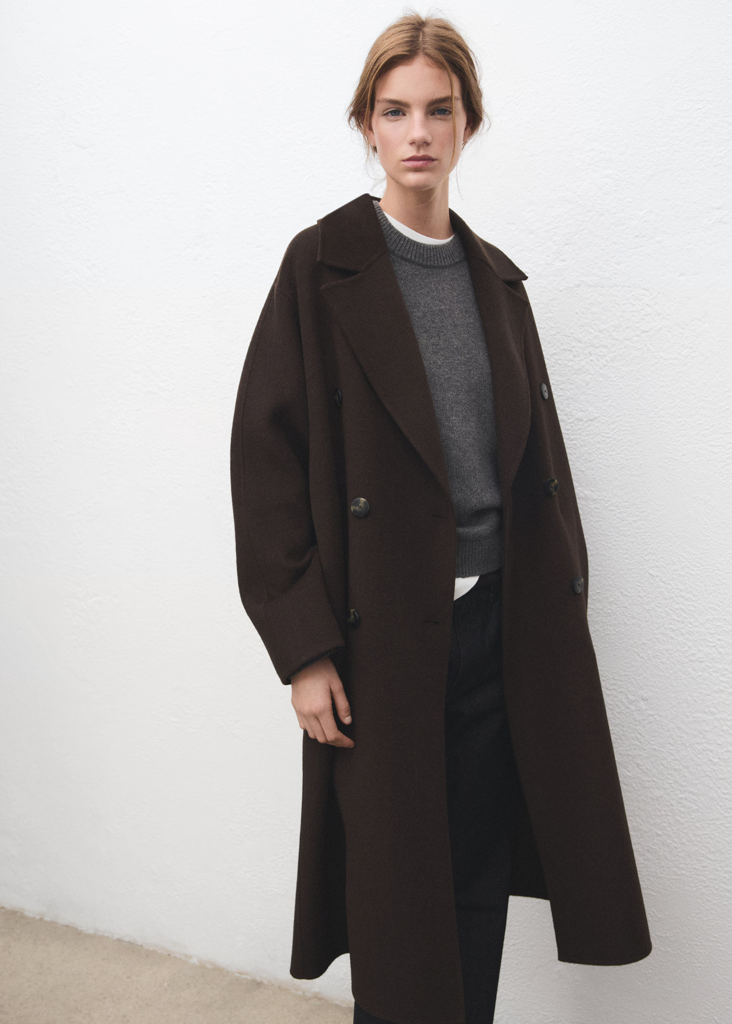 Handmade oversized wool coat - Women | MANGO USA | Mango (US/MX/AU)
