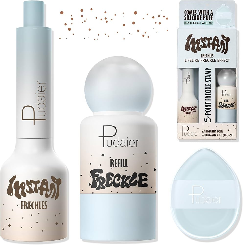 4X Refill Waterproof Freckle Stamp Pen with Mini Freckles Makeup Puff | Amazon (US)
