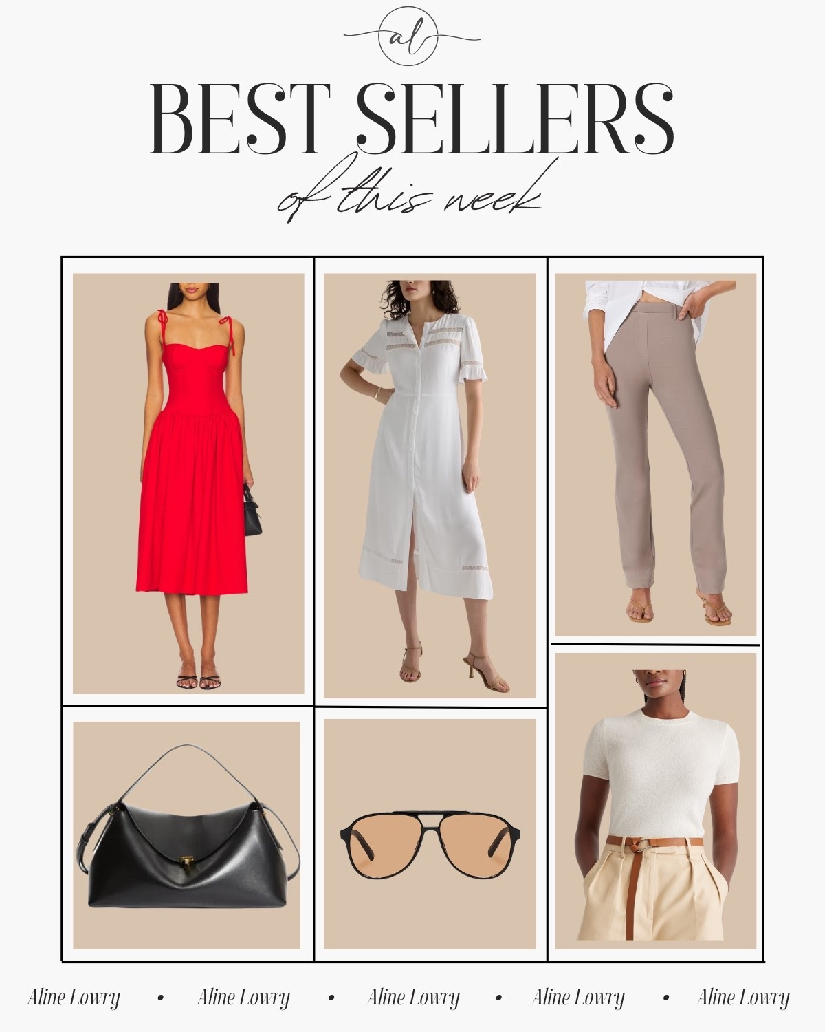 Best Sellers of this week: 
Straight pants, sunglasses, shoulder bag, midi dress, corset dress, cashmere tee 

#LTKootd #LTKU #LTKSeasonal