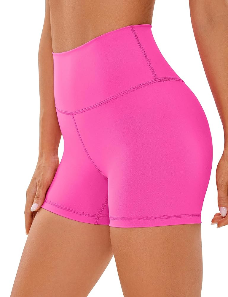 CRZ YOGA Women's Naked Feeling Biker Shorts - 4 Inches High Waist Yoga Workout Running Gym Spande... | Amazon (US)