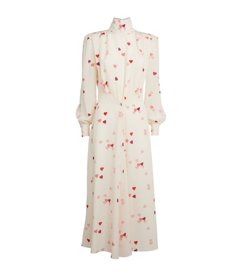 Alessandra Rich Heart Print Midi Dress | Harrods