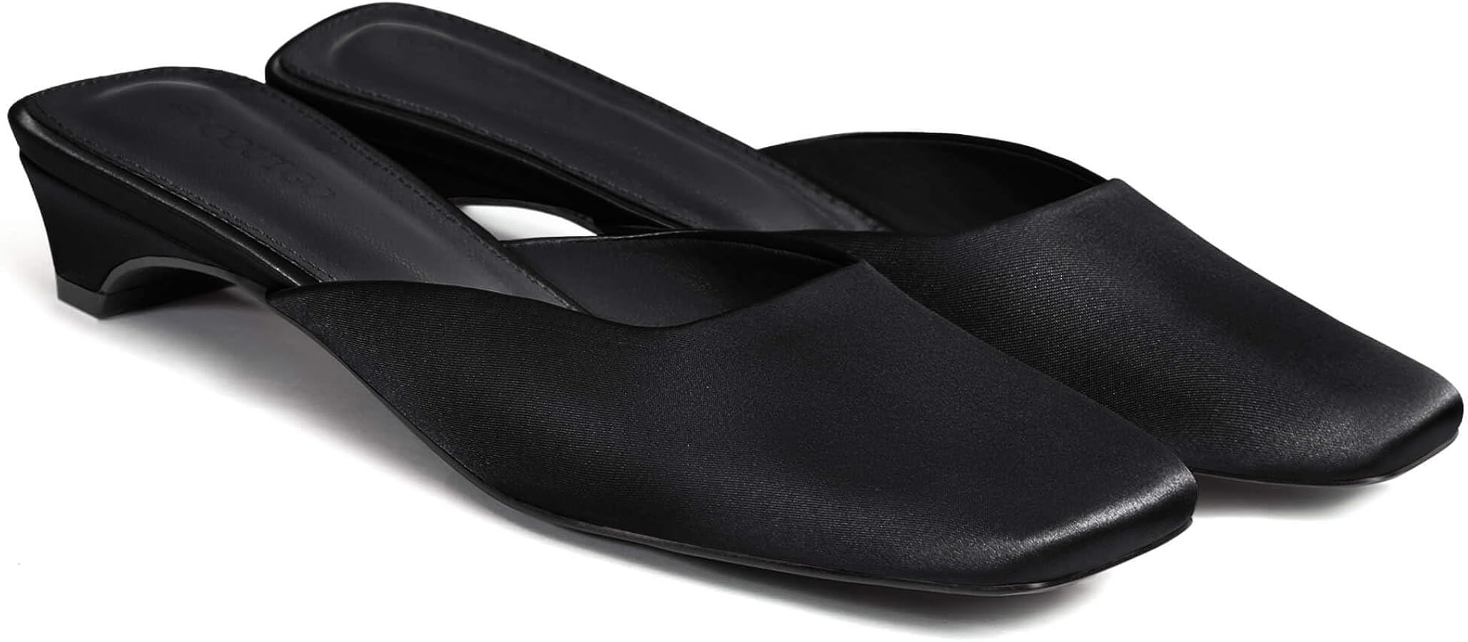 Coutgo Women's Mules Low Kitten Heel Closed Square Toe Slip On Backless Dress Shoes,Size Fits Lar... | Amazon (US)