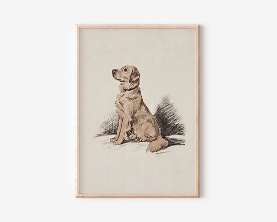 Vintage Sketch of a Dog  Downloadable Prints  PRINTABLE Wall - Etsy | Etsy (US)