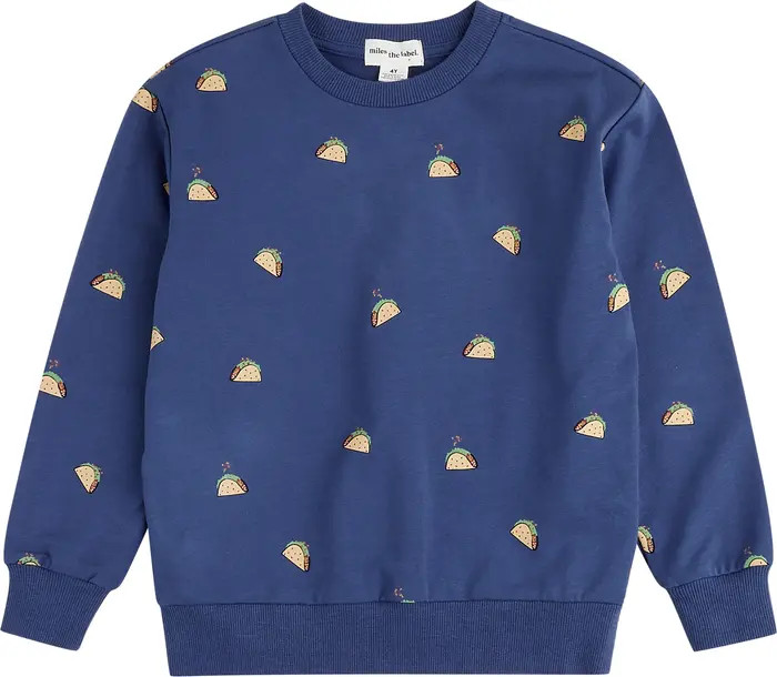 MILES THE LABEL Kids' Taco Print French Terry Sweatshirt | Nordstrom | Nordstrom