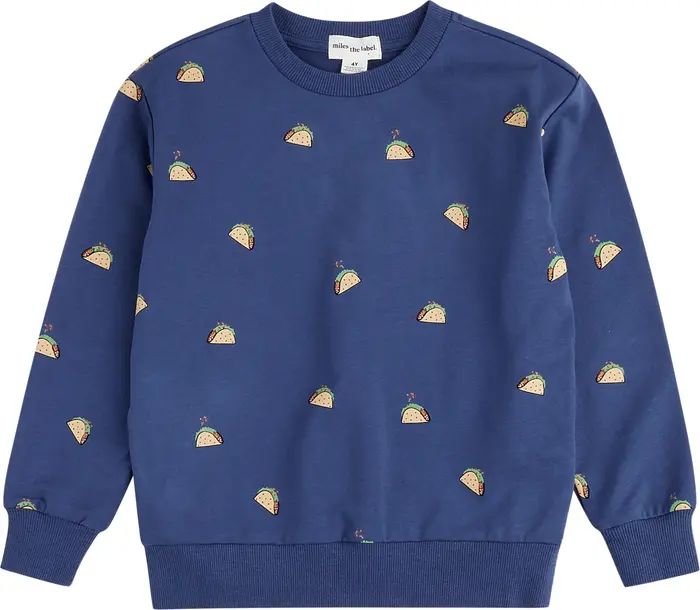 MILES THE LABEL Kids' Taco Print French Terry Sweatshirt | Nordstrom | Nordstrom