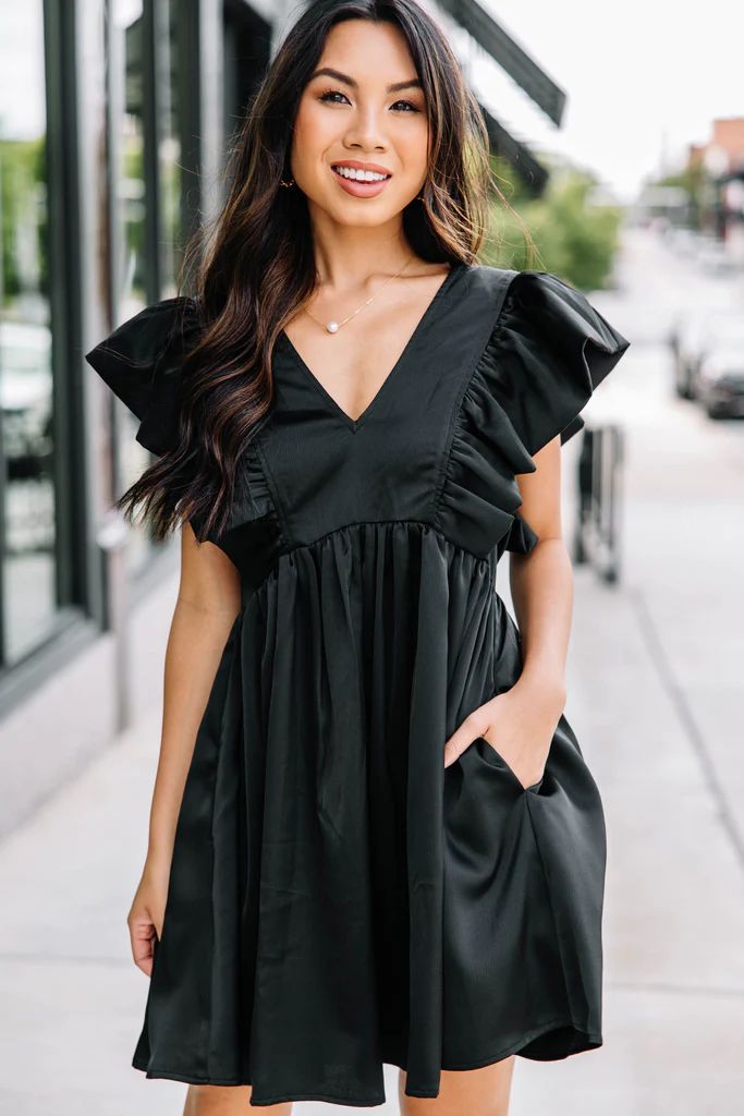 Find You Well Black Ruffled Dress | The Mint Julep Boutique