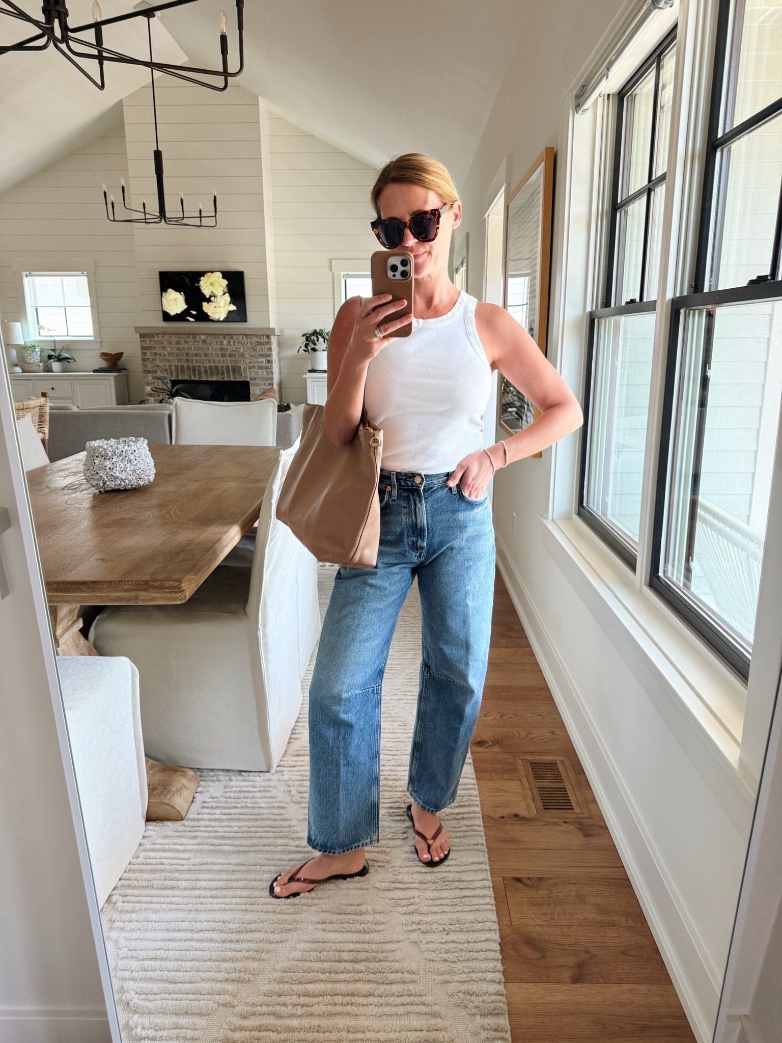 Jeans run big, I went down a size to 24
Tank size small

#LTKdayinmylife #LTKgrwm #LTKootd