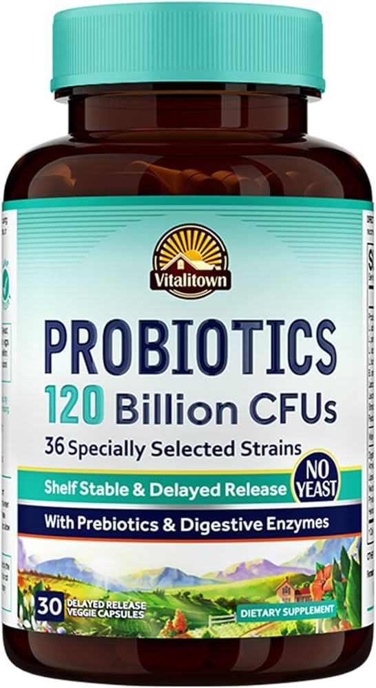 Amazon.com: VITALITOWN Probiotics 120 Billion CFUs | 36 Strains, with Prebiotics & Digestive Enzy... | Amazon (US)