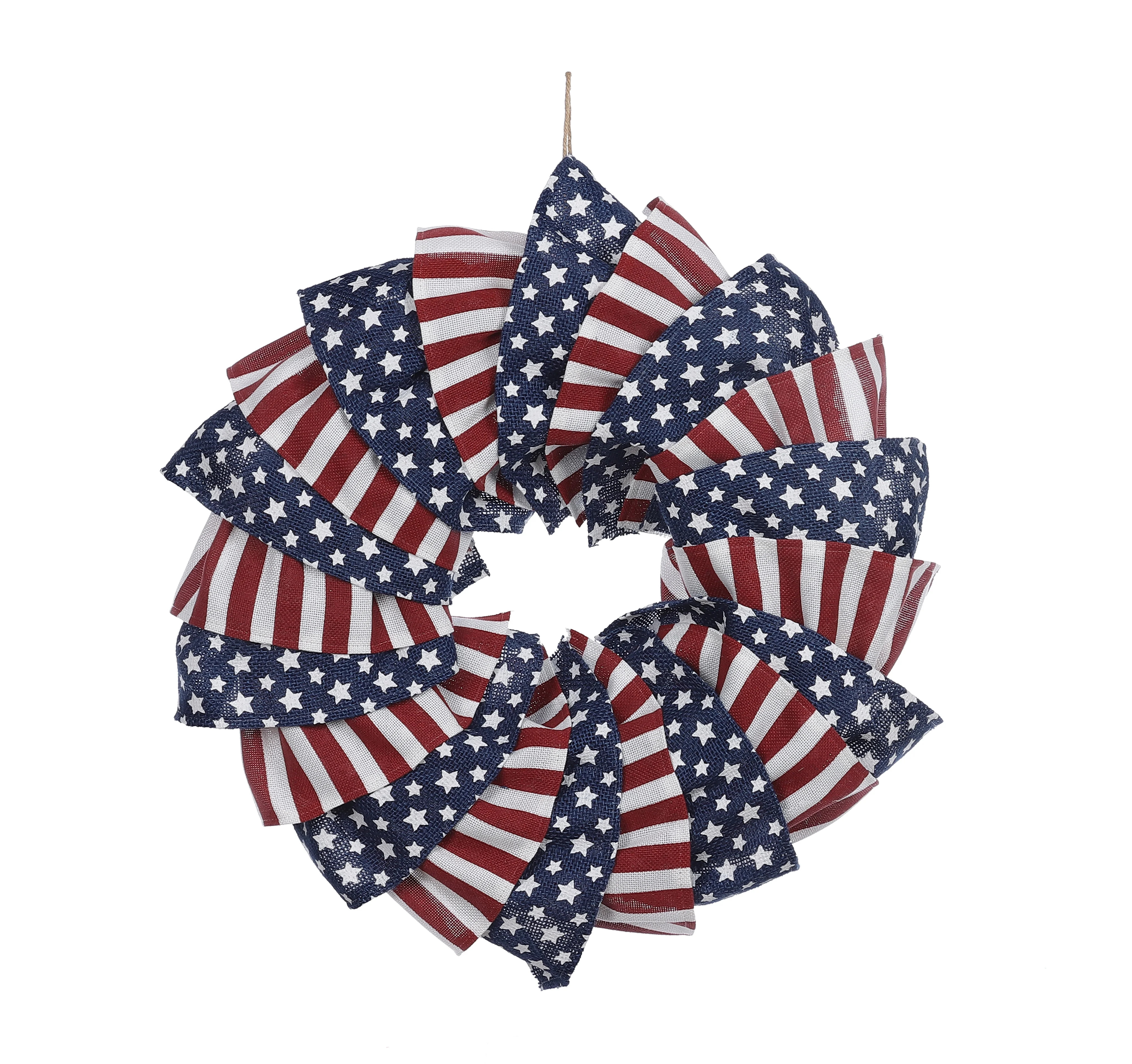 Way To Celebrate Patriotic Gingham Skirt Wreath.Burlap - Walmart.com | Walmart (US)