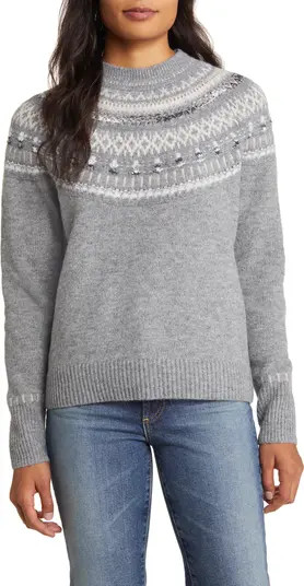 Caslon® Fair Isle Funnel Neck Sweater | Nordstrom | Nordstrom