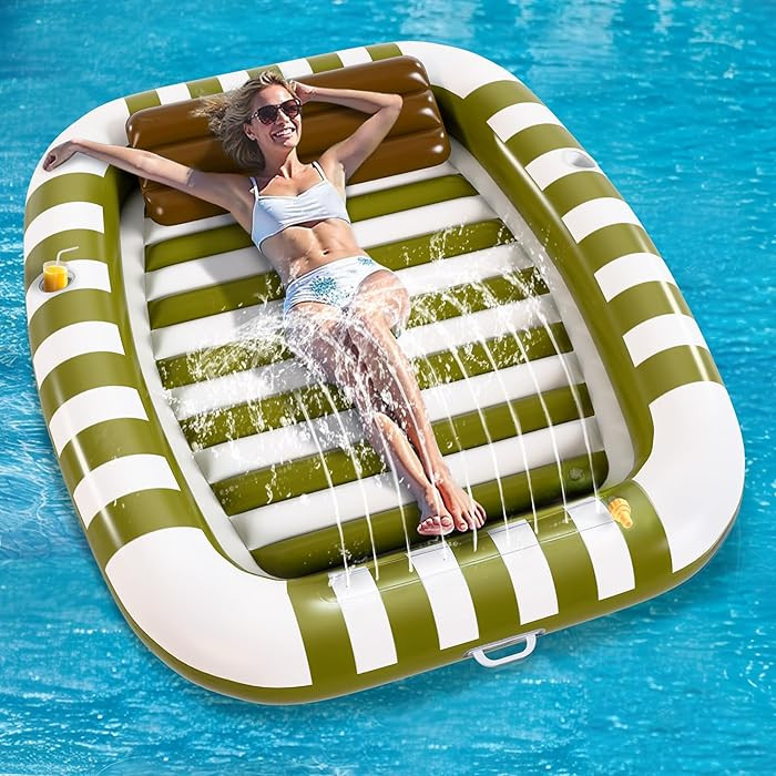 Pool Wave Inflatable Pool Lounger Floats, 80" x 66" Large Tanning Bed for Adult Kids, Outdoor Sun... | Amazon (US)