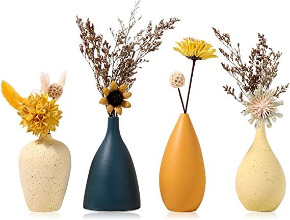 Ceramic Vases for Decor Small Flower Decorative Vase for Farmhouse - Table Vase with Modern Desig... | Amazon (US)