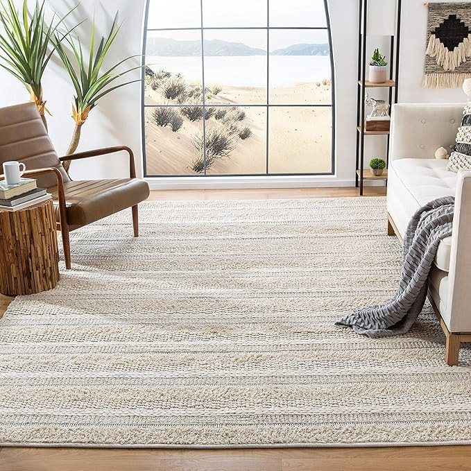SAFAVIEH Natura Collection 8' x 10' Ivory NAT651A Handmade Cotton Area Rug | Amazon (US)