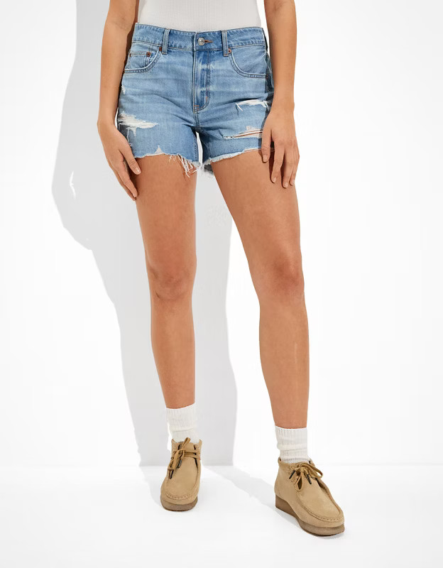 AE Low-Rise Denim Tomgirl Short | American Eagle Outfitters (US & CA)