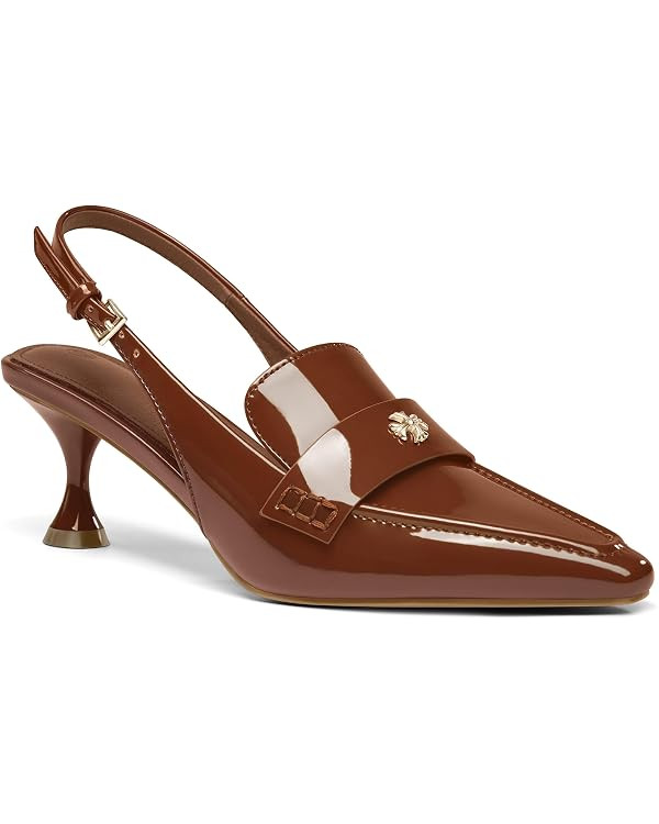 Coutgo Women's Pointed Toe Sandals Slingback Kitten Heel Pumps Slip On Ankle Buckle Dress Shoes | Amazon (US)