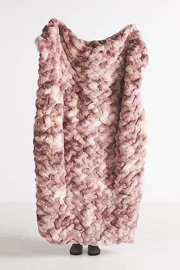 Luxe Dyed Faux Fur Throw Blanket | Anthropologie (US)
