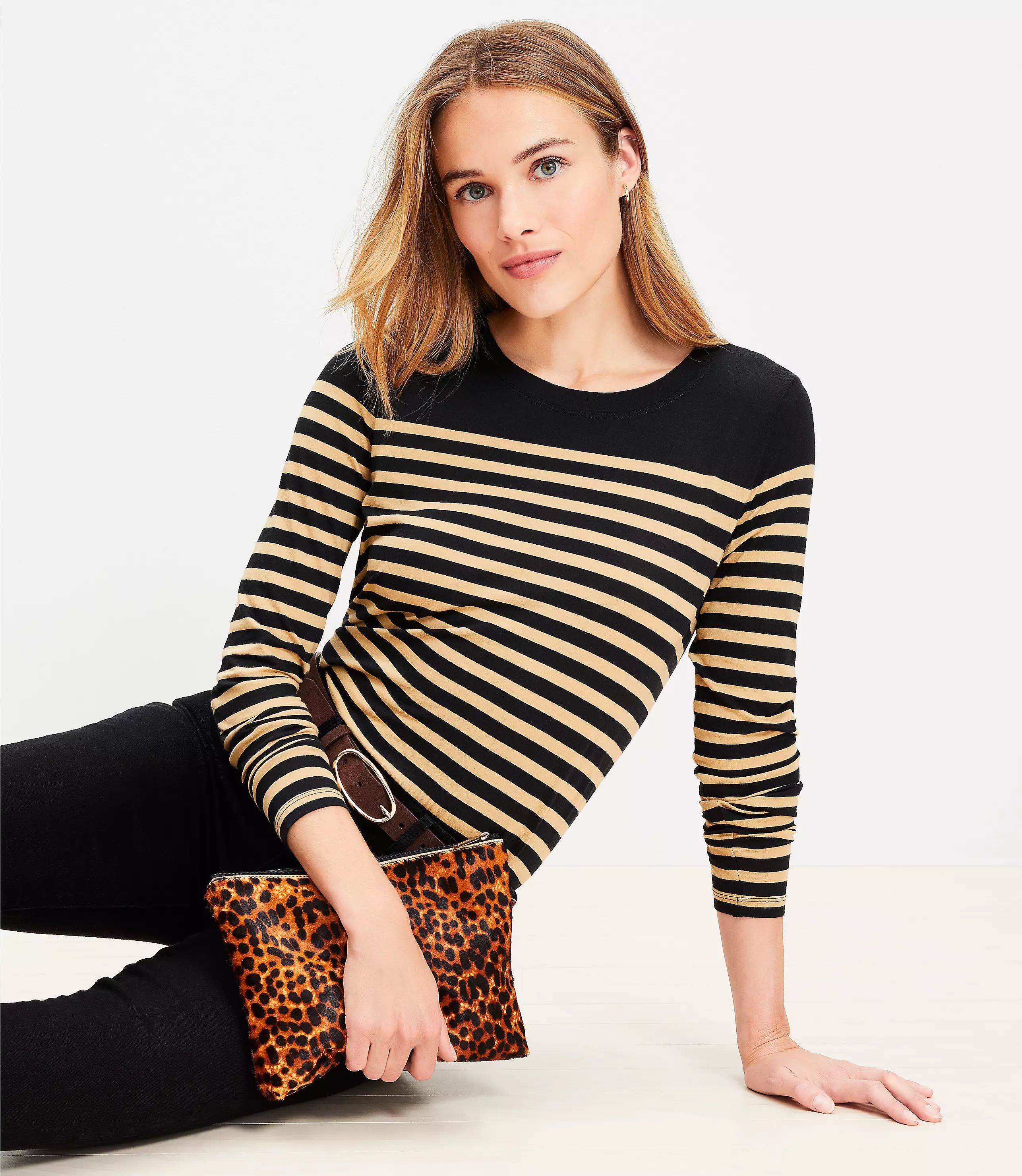 Striped Long Sleeve Everyday Tee | LOFT