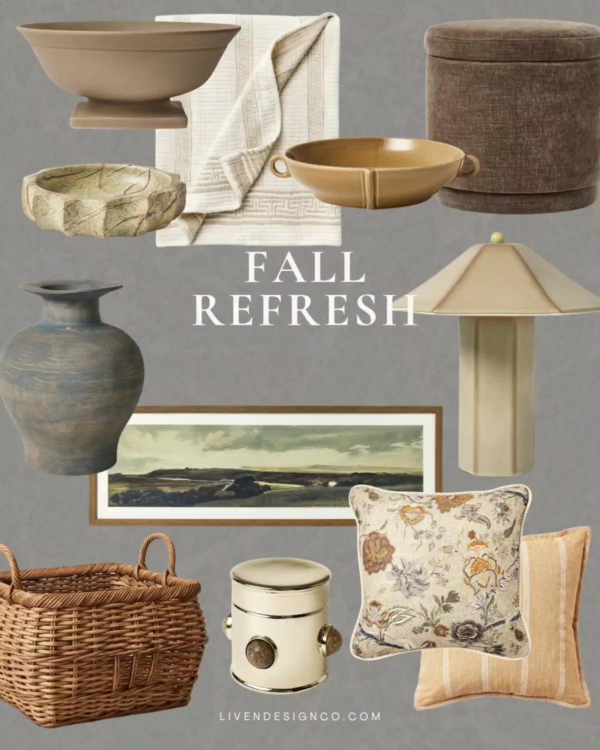 Studio Mcgee at Target home decor. Fall refresh. Affordable decor. Wall art. Pottery. Vase. Earthy. Ottoman. Modern lamp. Woven basket. Throw pillows. Marble bowl. Coffee table decor. Living room. Pedestal bowl. Throw blanket 

#LTKSeasonal #LTKHome #LTKSaleAlert