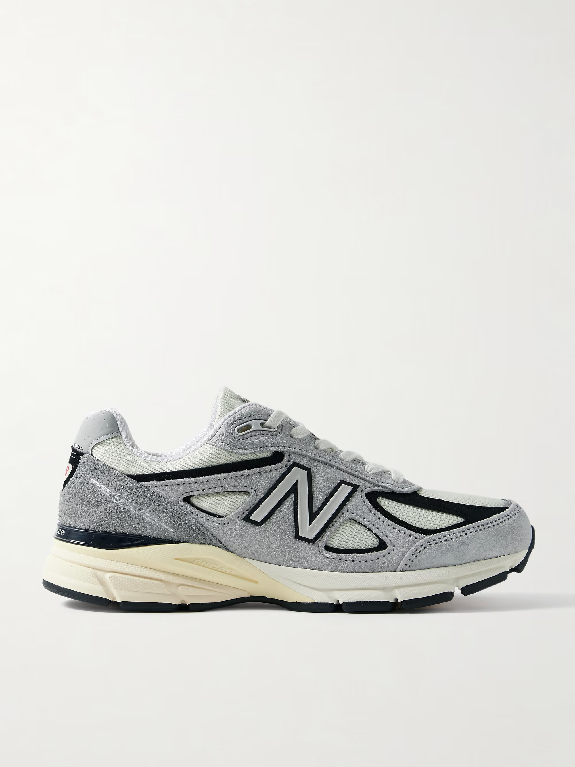 990v4 leather-trimmed suede and mesh sneakers | NET-A-PORTER (US)