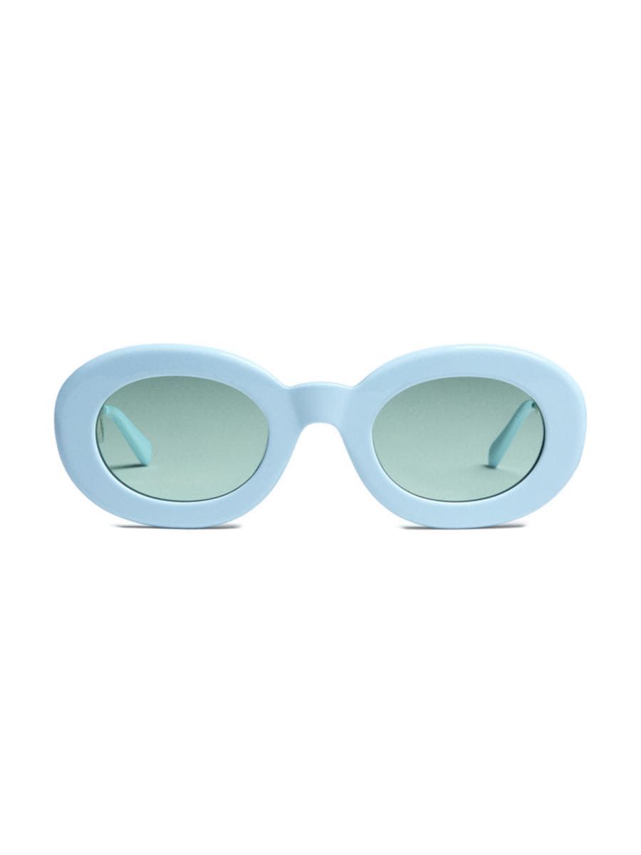 Pralu 49MM Logo Oval Sunglasses | Saks Fifth Avenue