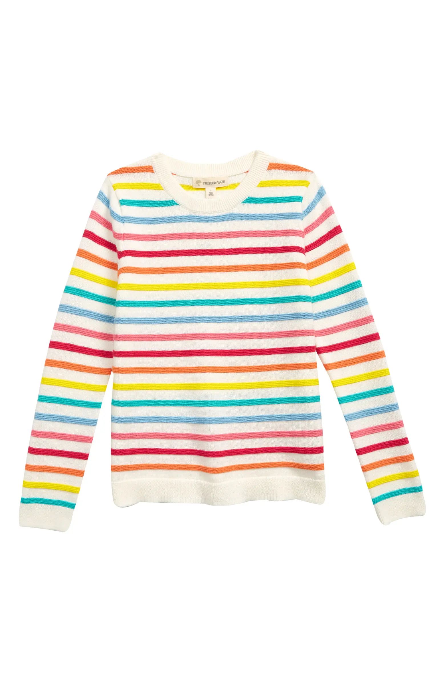 Kids' Rainbow Stripe Cotton Sweater | Nordstrom