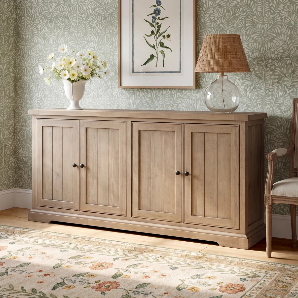 Vienna 4-door Reclaimed Pine Wood Buffet Sideboard | Wayfair North America