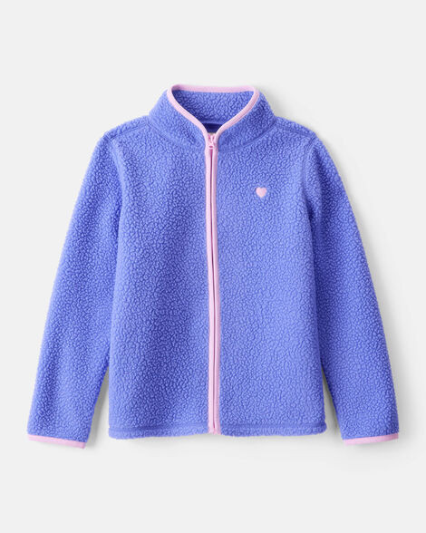 Girls Microfleece Long-Sleeve Zip-Up Jacket - Blue | Carter's Inc