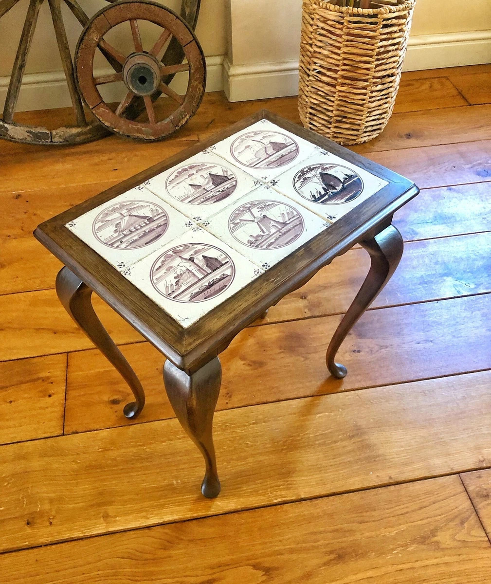 Housewarming, Moving in Gift. Antique Dutch Delft Red tiled coffee table (1910s)  | eBay | eBay US
