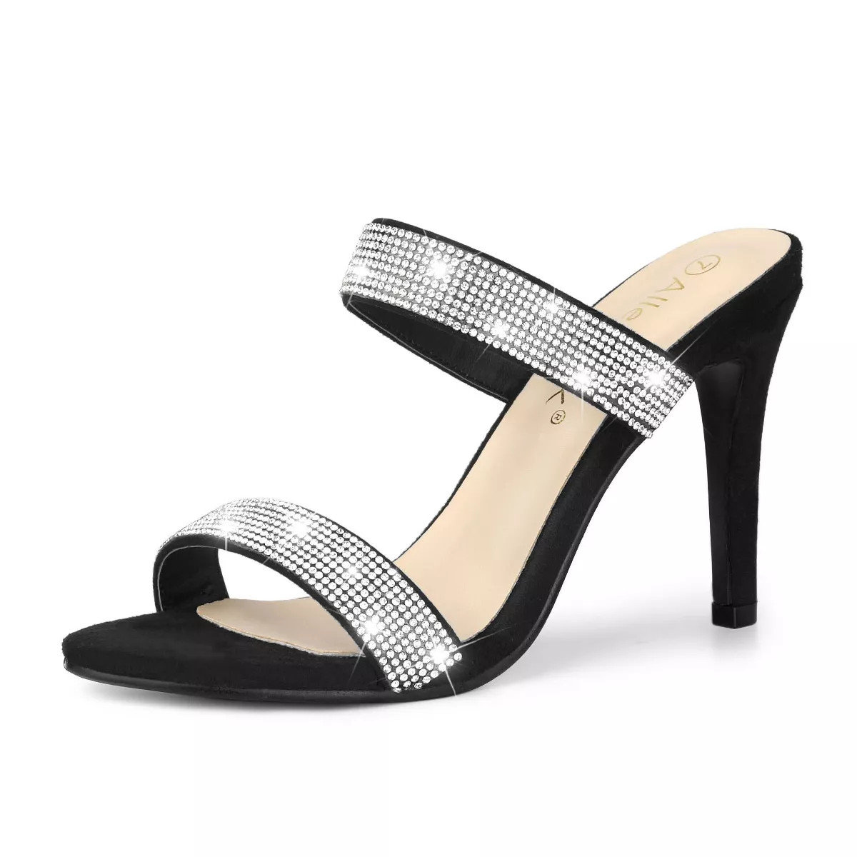 Allegra K Women's Open Toe Stiletto Heel Rhinestone Mules Sandals | Target