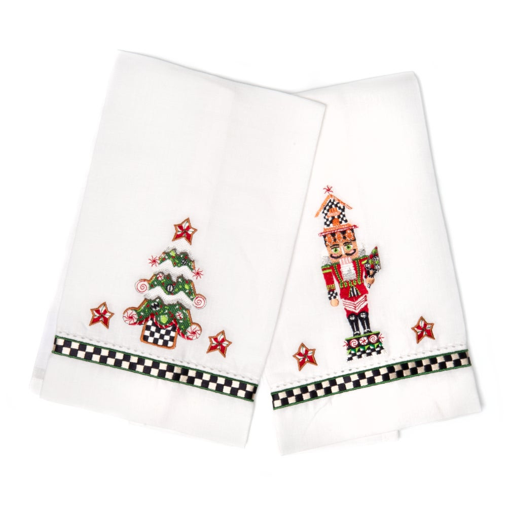 Nutcracker & Tree Guest Towels, Set of 2 | MacKenzie-Childs
