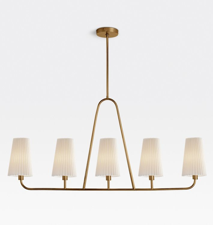 Ansel 43" Linear Pendant, Fabric Shades | Rejuvenation