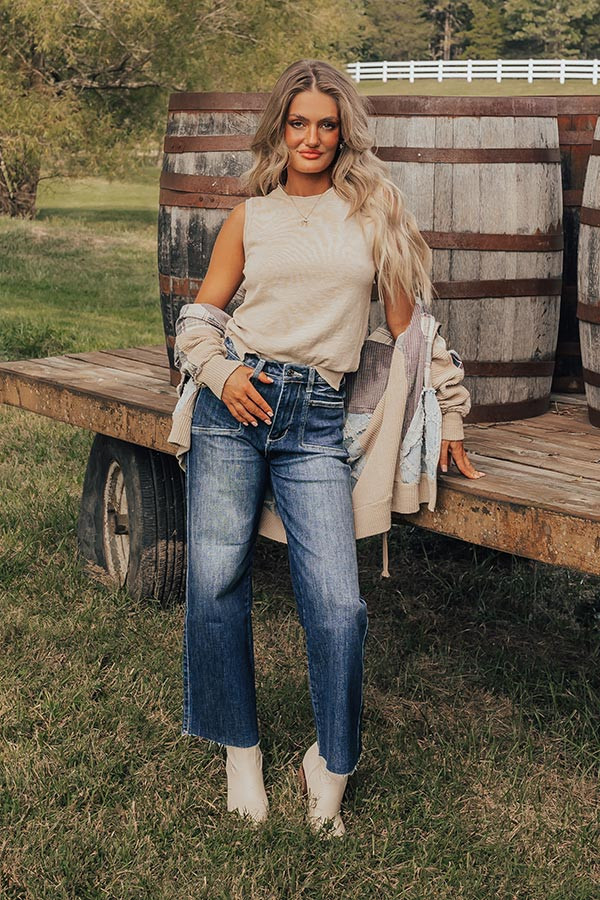 The Penny High Waist Wide Leg Jean in Dark Wash | Impressions Online Boutique