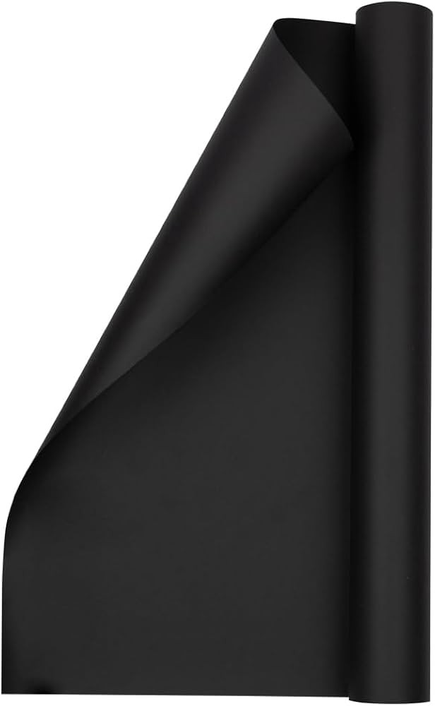 JAM Paper Gift Wrap - Matte Wrapping Paper - 26.3 Sq Ft (17 in x 18 Ft) - Matte Black - Roll Sold... | Amazon (US)