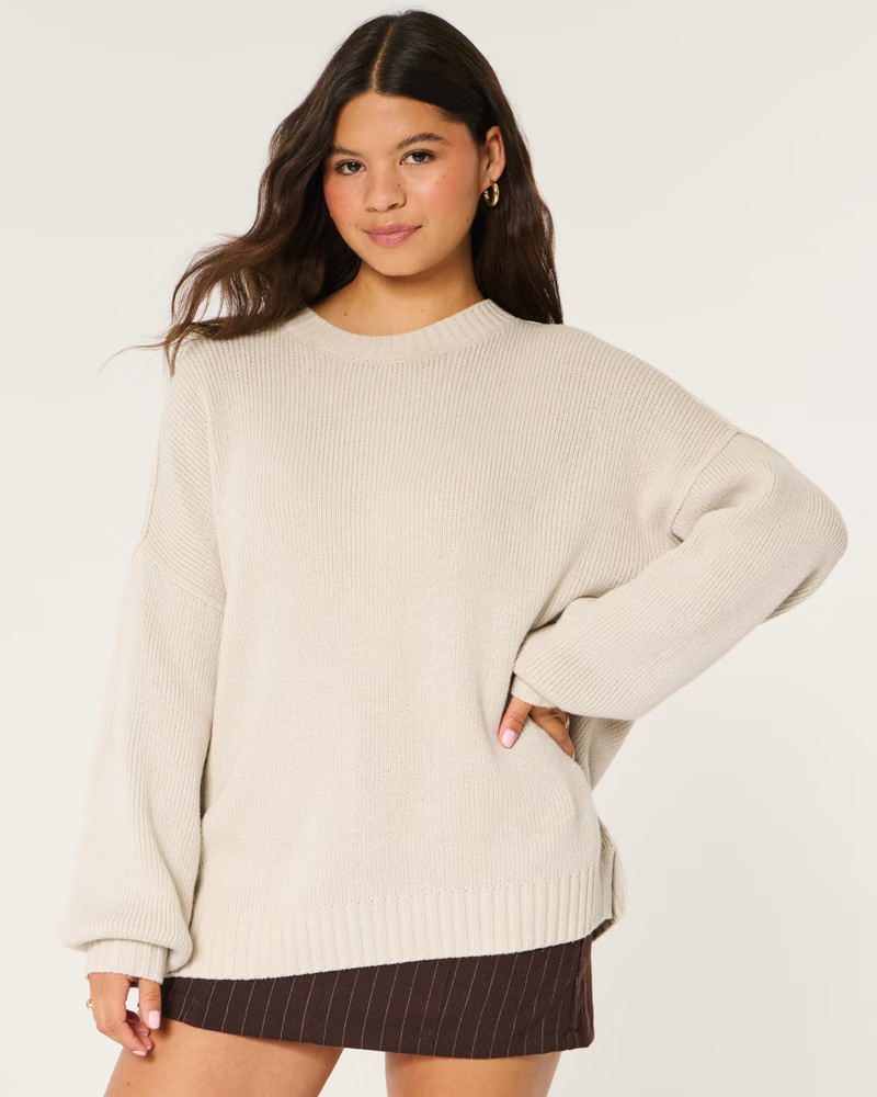 Women's Oversized Crew Sweater | Women's Tops | HollisterCo.com | Hollister (US)