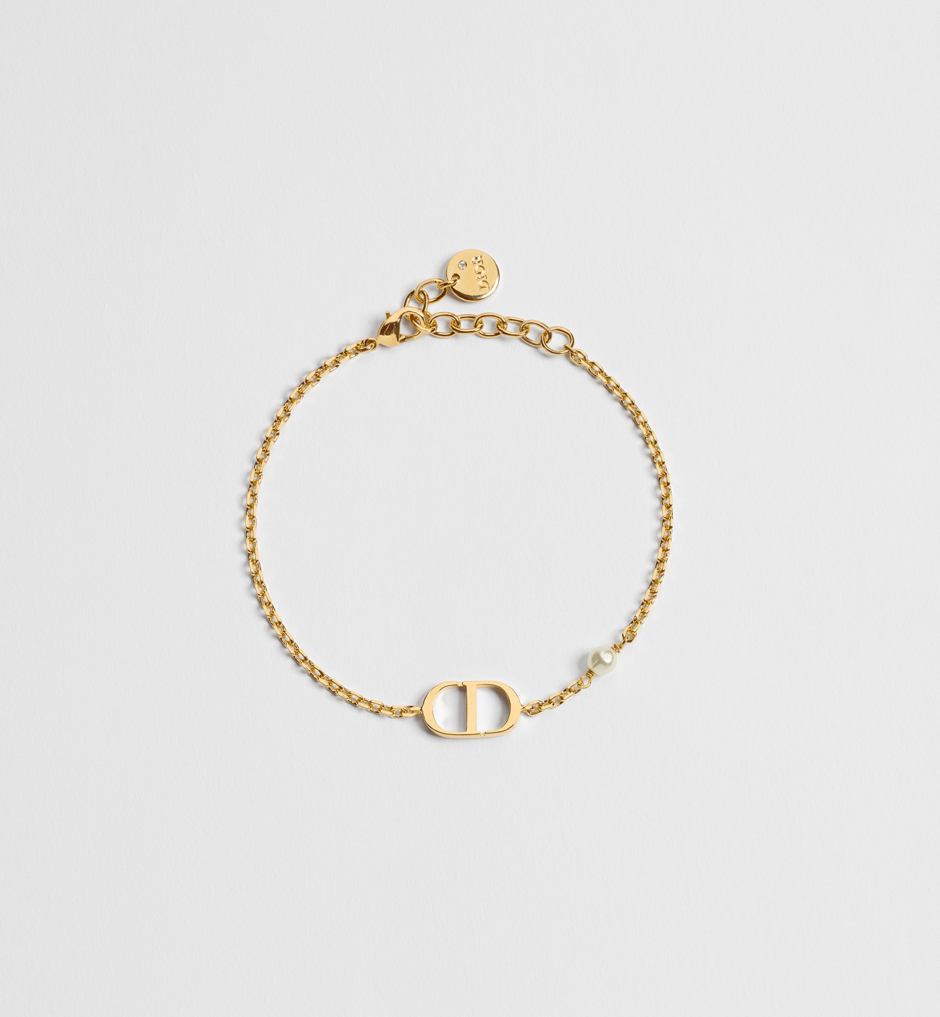 Petit CD Bracelet Gold-Finish Metal and White Resin Pearl | DIOR | Christian Dior Parfums UK