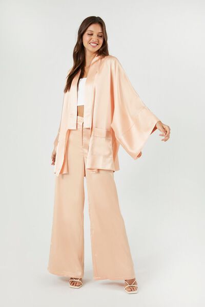 Satin High-Rise Wide-Leg Pants | Forever 21 (US)