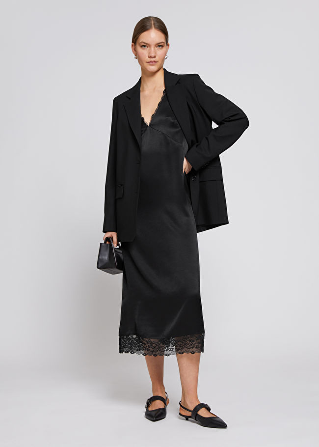 Relaxed Lace-Trimmed Slip Dress | & Other Stories US