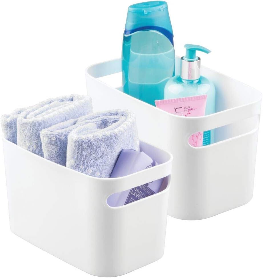 mDesign Deep Plastic Bathroom Vanity Storage Bin with Handles - Organizer for Hand Soap, Body Was... | Amazon (US)