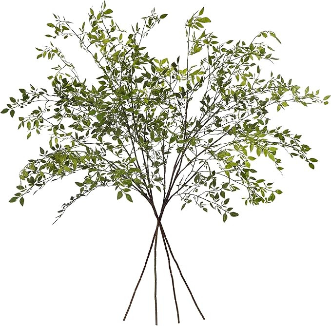 Artificial Greenery Southern Bamboo 43.3 inches Tall Home Decor Green Stem and Leaf Plant for Vas... | Amazon (US)