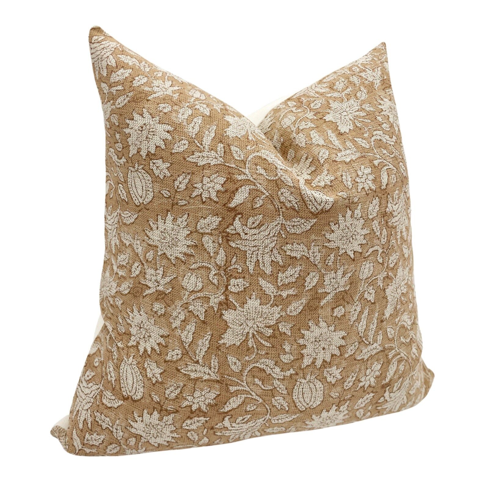 VANESSA  Designer Floral Linen Pillow Cover Soft Rust - Etsy | Etsy (US)
