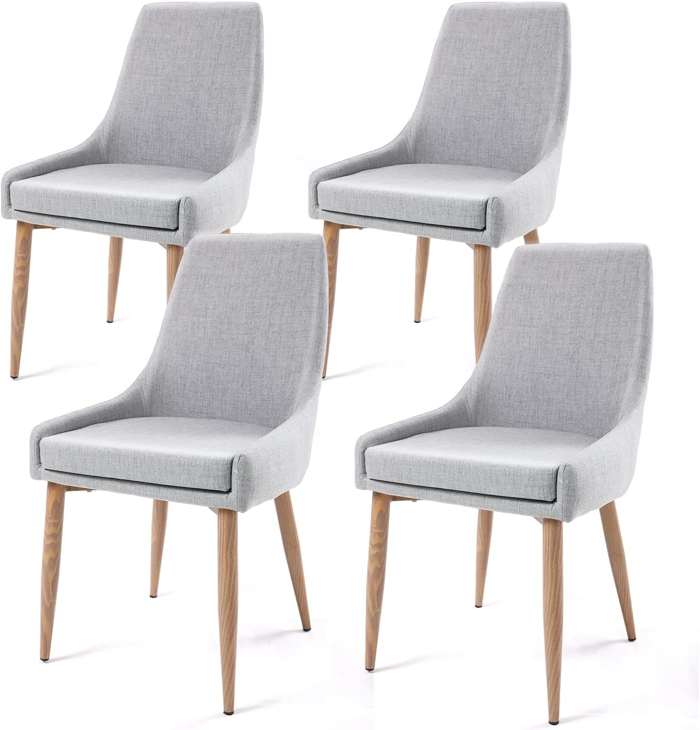E&D FURNITURE Dining Chairs, Living Room Chair Set of 4 Accent Chair Grey Fabric Dining Comfy Cha... | Amazon (US)