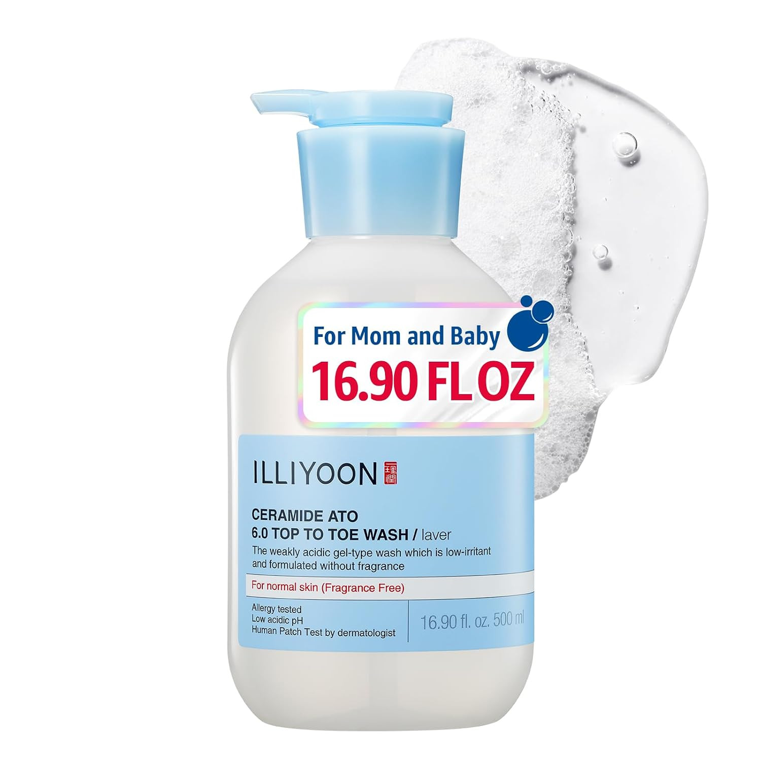 Illiyoon Ceramide Ato 6.0 Top to Toe Wash for baby body wash 500ml, 16.9 Fl Oz | Amazon (US)