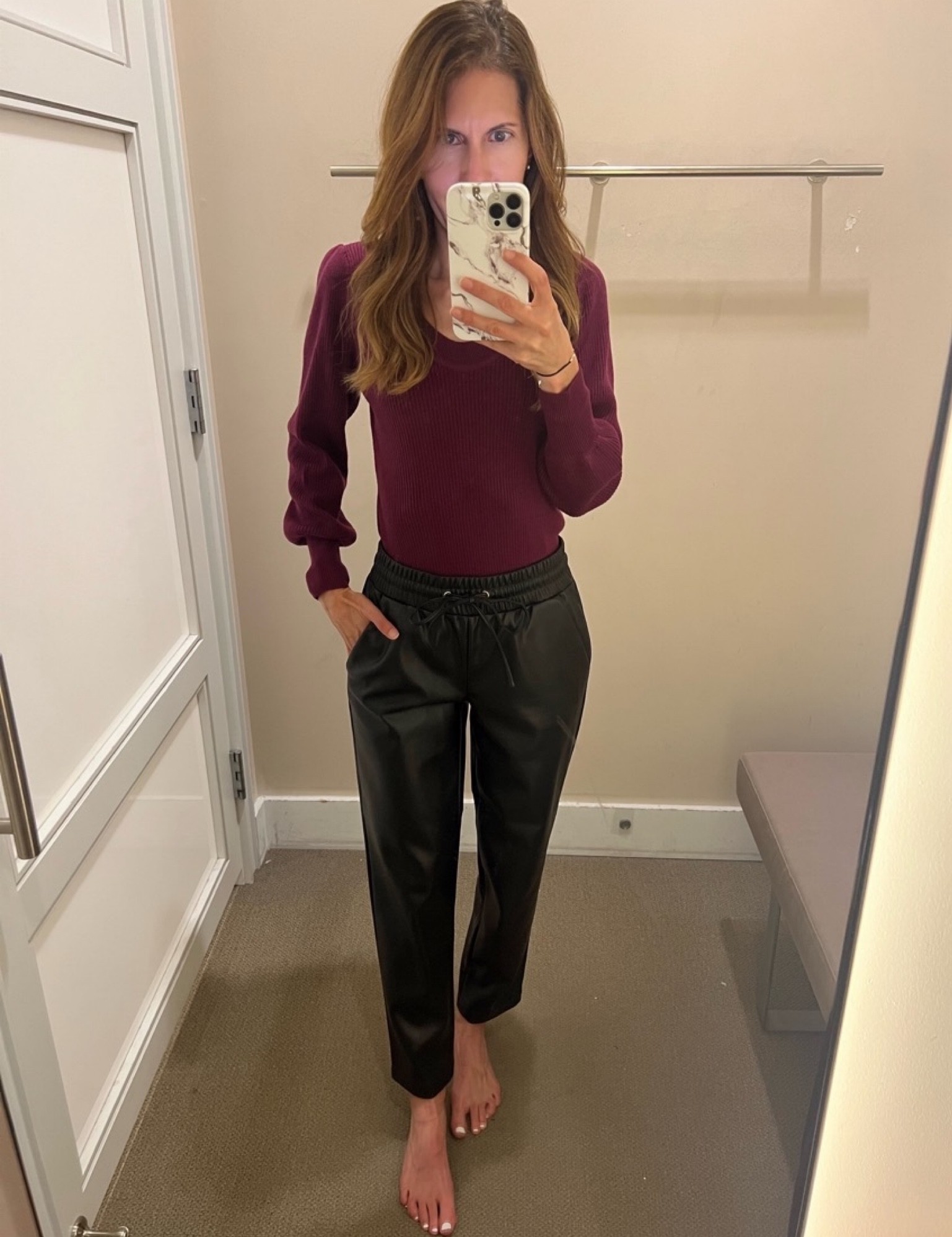 The perfect pants for cool weather, these Faux Leather Pants have a soft faux leather feel with a drawstring waist for easy entry. Just right for casual days paired with a tee and jacket or sweater and heels for a trendy workwear ensemble. 👍🏻

#LTKworkwear #LTKsalealert #LTKSeasonal