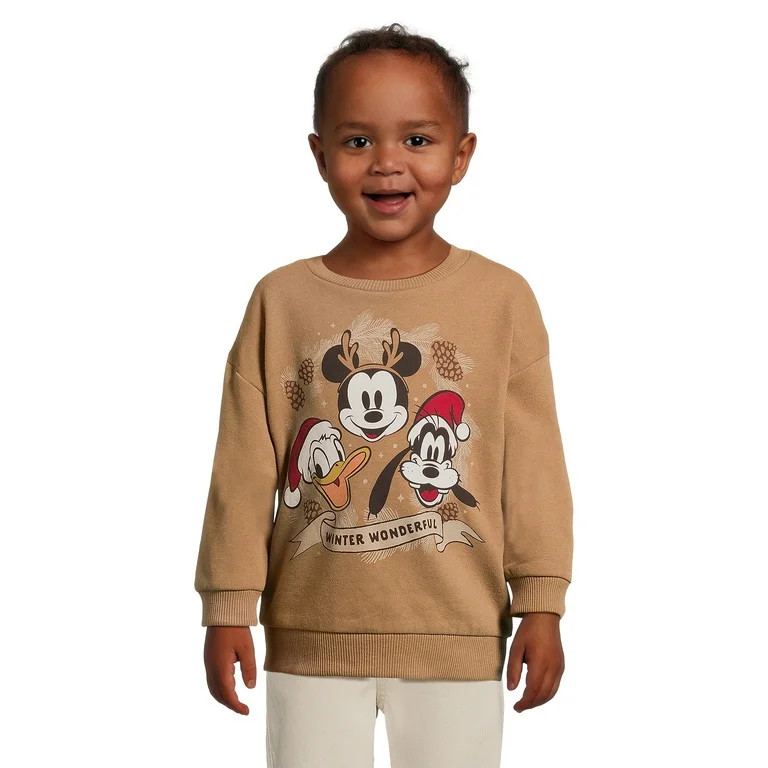 Mickey Mouse Toddler Boy Sweatshirt with Long Sleeves, Sizes 12M-5T | Walmart (US)
