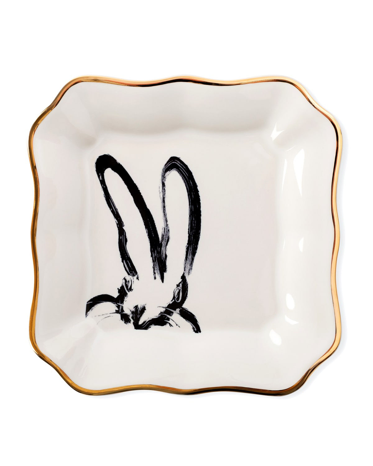 Portrait Plate with Golden Rim - White | Horchow