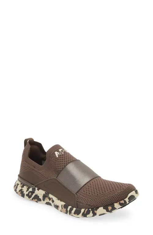 APL TechLoom Bliss Knit Running Shoe in Chocolate /Leopard at Nordstrom, Size 6 | Nordstrom