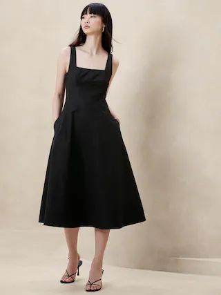 Natalia Square-Neck Midi Dress | Banana Republic (CA)