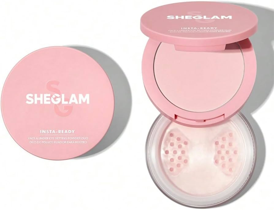 SHEGLAM Insta-Ready Face & Under Eye Setting Powder Duo-Bubblegum 2 In 1 Pink Brightening Oil Con... | Amazon (US)