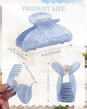 HAIMEIKANG Hair Clip, 4Pcs Acrylic Large Hair Clips in White, Blue, Emerald, Green - Strong Hold ... | Amazon (US)