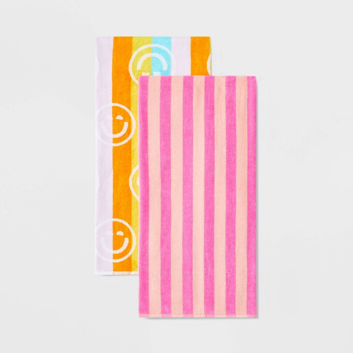 2pk Smiles Beach Towels Pink - Sun Squad™ | Target